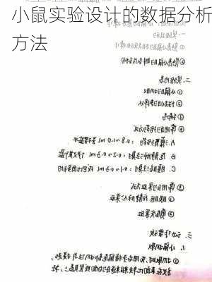 小鼠实验设计的数据分析方法