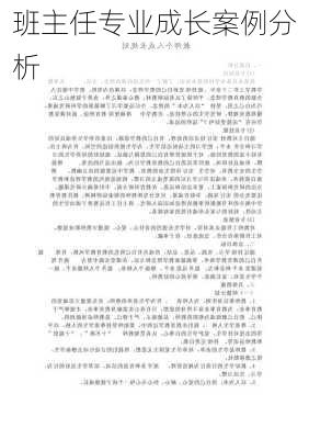 班主任专业成长案例分析