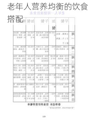老年人营养均衡的饮食搭配