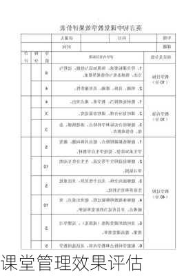 课堂管理效果评估