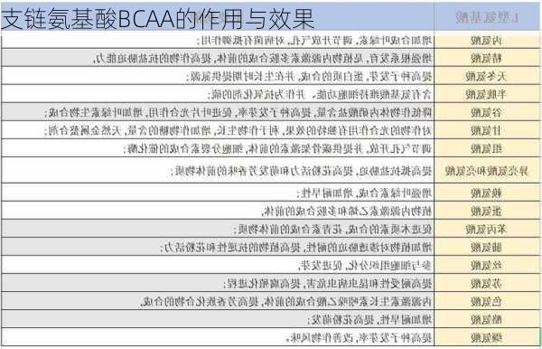 支链氨基酸BCAA的作用与效果