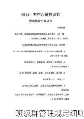 班级群管理规定细则