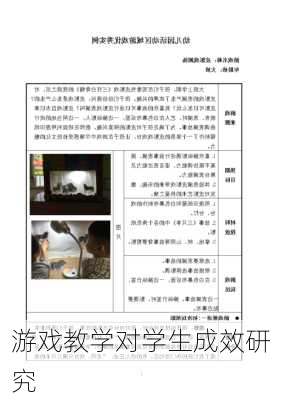 游戏教学对学生成效研究