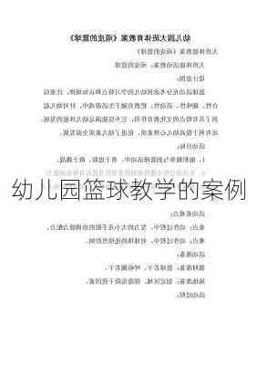 幼儿园篮球教学的案例