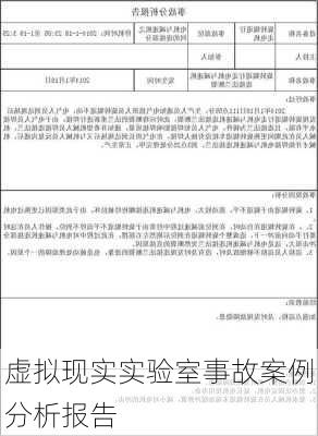 虚拟现实实验室事故案例分析报告