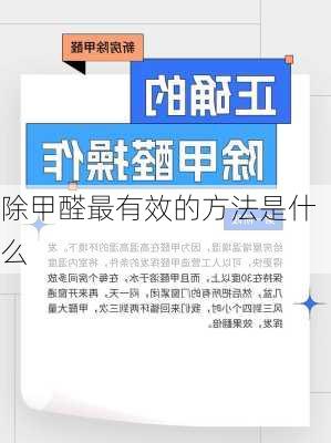除甲醛最有效的方法是什么