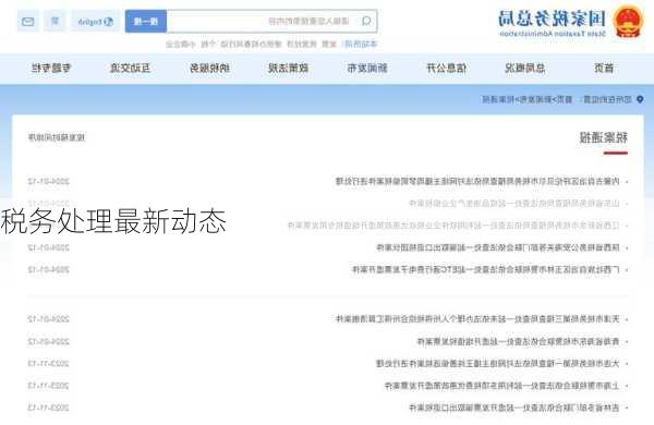 税务处理最新动态