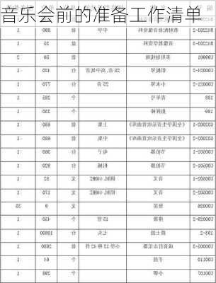 音乐会前的准备工作清单