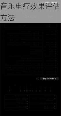 音乐电疗效果评估方法