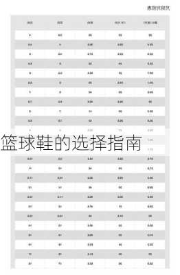 篮球鞋的选择指南