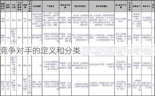 竞争对手的定义和分类
