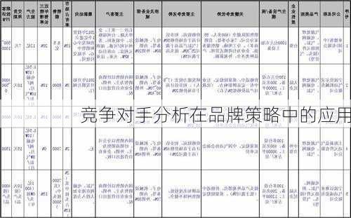竞争对手分析在品牌策略中的应用
