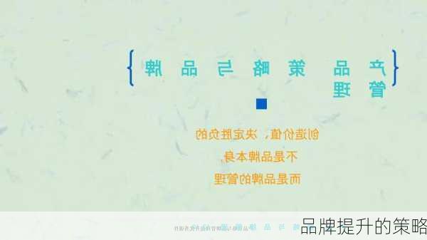 品牌提升的策略