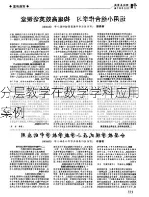 分层教学在数学学科应用案例