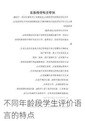 不同年龄段学生评价语言的特点