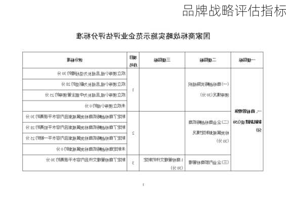 品牌战略评估指标
