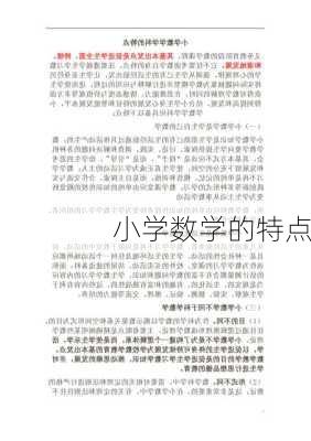 小学数学的特点