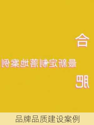 品牌品质建设案例