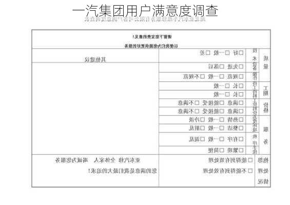 一汽集团用户满意度调查