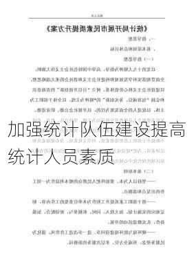 加强统计队伍建设提高统计人员素质
