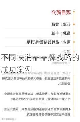 不同快消品品牌战略的成功案例