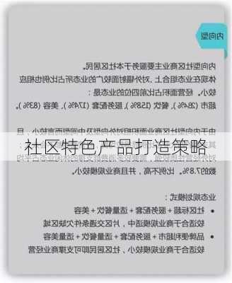 社区特色产品打造策略