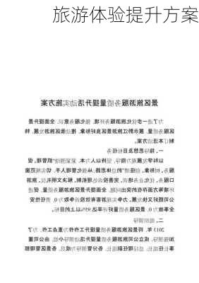 旅游体验提升方案