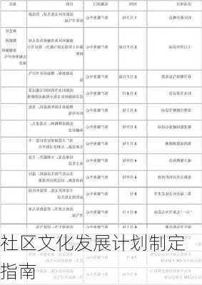 社区文化发展计划制定指南