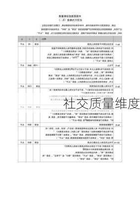社交质量维度