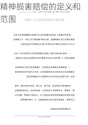 精神损害赔偿的定义和范围