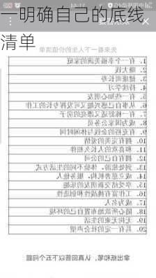 一明确自己的底线清单