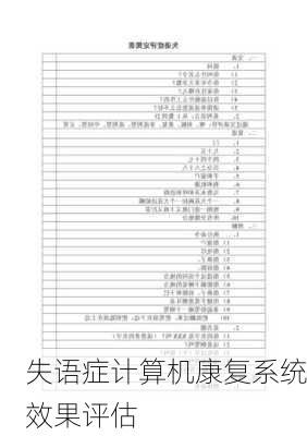 失语症计算机康复系统效果评估