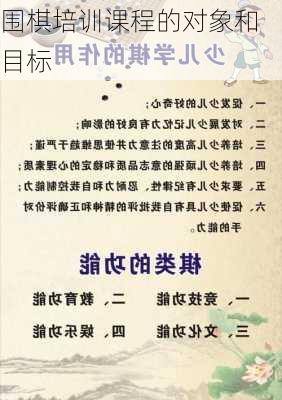 围棋培训课程的对象和目标