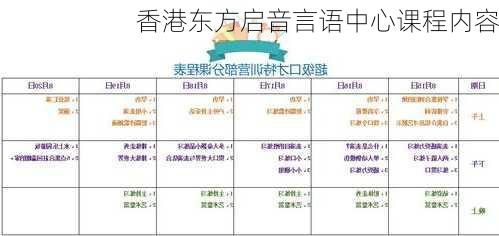 香港东方启音言语中心课程内容