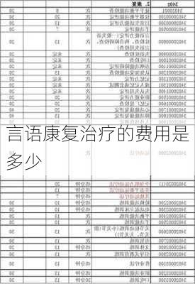 言语康复治疗的费用是多少