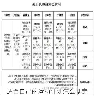 适合自己的运动计划怎么制定