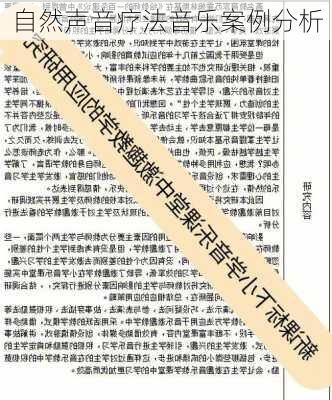 自然声音疗法音乐案例分析