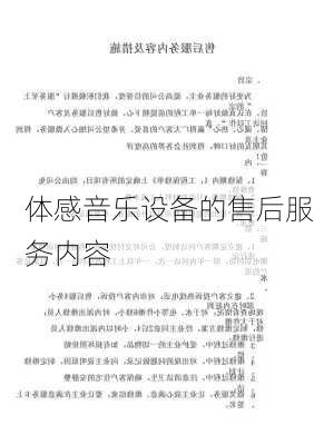 体感音乐设备的售后服务内容