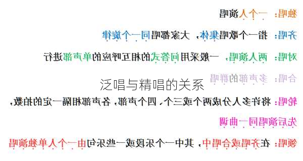 泛唱与精唱的关系