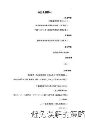 避免误解的策略