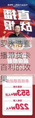 罗永浩直播带货卡百利的效果