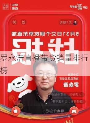 罗永浩直播带货销量排行榜