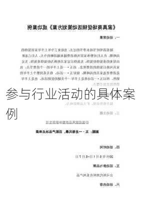 参与行业活动的具体案例