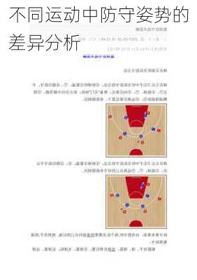 不同运动中防守姿势的差异分析