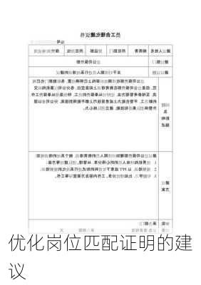 优化岗位匹配证明的建议