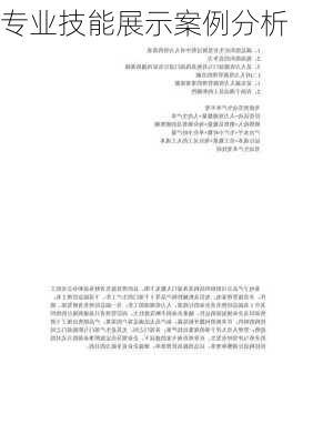 专业技能展示案例分析