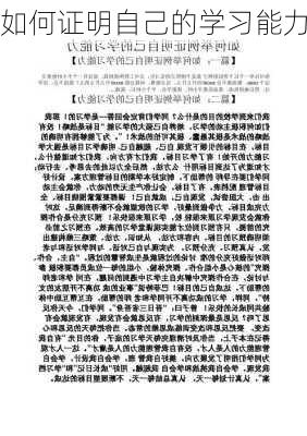 如何证明自己的学习能力