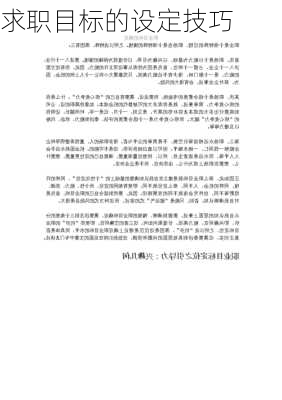 求职目标的设定技巧