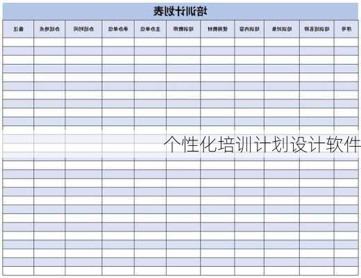 个性化培训计划设计软件