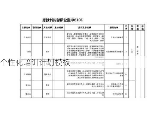 个性化培训计划模板